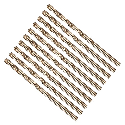 Drill Bit, #23 Cutting Diameter, 4341 HSS Gold Finish 135° Cutting Angle Number Jobber Bits - (Applications: for Drilling Soft Metal Plastic Wood), 10-Pieces