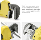 8 Inch Heavy Duty Pipe Wrench, Forged High Carbon Steel Adjustable Wrench with Non-Slip Serrated Jaws, Compact Plumbing Tool for Tight Spaces