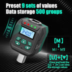 1/2-Inch Drive Digital Torque Adapter, 12.5-250 ft-lb (17-340 Nm), ±2% Accuracy - Electronic Torque Meter Gauge & Checker with Buzzer & LED Alerts for Automotive, Truck, SUV Lug Nuts