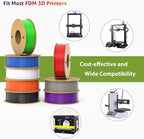 PLA+ 3D Printer Filament 1.75mm No Tangle, Net Weight 250g Spool, 12 Packs, PLA Pro Plus, 12 Assorted Multiple Colors, Total 3KG Material
