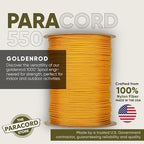 The Paracord Store | Type III 550 Paracord - 250 FT Spool, Goldenrod | Heavy Duty 7 Strand Tactical Paracord - USA Made Nylon Outdoor Parachute Cord for Camping, Fishing & More - Survival Cord