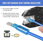 Qibaok Crimping Tool Ratcheting Wire Crimper for Heat Shrink Connectors with 200pcs Heat Shrink Butt Connectors for AWG 20-10