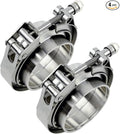 3 inch V Band Clamp - 4 sets of Quick Release Vband Exhaust Clamp with Flange Stainless Steel for Automotive exhaust system, turbocharger, downpipe and mufflers (3" - 4 Pack)