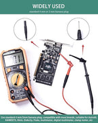 Mini Grabber Test Clip with 2MM Banana Jack, 2 PCS Multimeter Test Lead Hooks Clips Push on Test Probe Electronic Testing IC Grabber