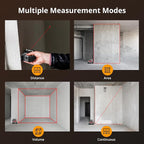 2-in-1 Laser Tape Measure, 152Ft Rechargeable Laser Measurement Tool & 16Ft Self-Locking Tape, Movable Magnetic Hook, Supports Ft/in/M, Area, Volume, Pythagoras for Construction, DIY, Woodworking