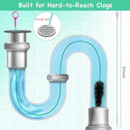 Drain Snake Hair Drain Clog Remover, 37-Inch Anti-Break Metal Sink Snake Drain Hair Removal Tool with Nylon Layer, Plumbing Snake Drain Cleaner Tool–6 Pack for Bathroom, Shower, Kitchen Sink, Bathtub