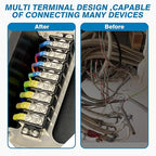 GLOSO Marine Terminal Blocks TBD Double Row Stainless 10-22 AWG Cu, 30A/600V- 1 Pack, 8 Poles