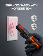 AstroAI VTS1000H Voltage Tester with Screwdriver, Non-Contact Electrical Tester, Dual Range AC 12V/70V-1000V, Live Wire Test, Wire Breakpoint Finder, Audible Alarm, LCD Percentage Display, Orange