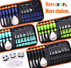 Pumpkin Carving Kit Heavy Duty Stainless Steel Tools with Carrying Case (Total 31 Pieces) Pumpkin Carver Pumpkin Sculpting Set Halloween Party Decorating Gift for Adults (Black)