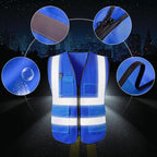 Custom Safety Vest for Men with Logo High Visibility Safety Vests Reflective with Pockets and Zipper Construction