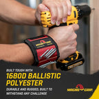 MagnoGrip Magnetic Wristband for Holding Screws, Nails, Drill Bits, Super Strong Magnets, Adjustable Strap, Essential Tool for DIYers, Handyman, Mechanics, Construction & Home Improvement - Red