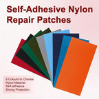 8PCS 7.8x3.9 inch Nylon Repair Patch Self-Adhesive Fabric Patch Down Jacket Repair Patches for Puffer Jackets Tenacious Tape Polyester Waterproof Lightweight Tent Repair Patch Kits for Clothes Bag