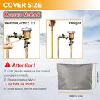Backflow Preventer Cover Insulated (5°F) with Thick 7 Layers Fabric - 30" W x 24" H with Aluminum Foil Layer for Winter Pipe Freeze Protection, Sprinkler Covers for Outside (Grey)