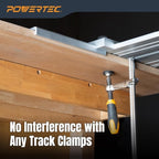 POWERTEC Track Saw Guide Rail Square, 90° Right Angle Guide Rail Protractor, Adjustable Square Guide Compatible with Festool,Makita,Milwaukee, Ridgid,Kreg (71962)