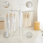 JOOM Tripod Clothes Drying Rack, Garment Rack Portable and Foldable Space Saving Laundry Drying Rack - Drying Rack Clothing Floor Folding Balcony Bedroom Household Aluminum
