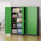 Pataku Metal Storage Cabinet, 71" Garage Cabinet with Doors and Shelves Lockable Steel Multifunctional Cabinets, File Cabinets for Home, Office, Warehouse(Dark Green)