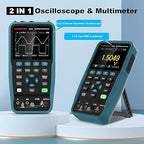 HANMATEK Handheld Digital Oscilloscope 100Mhz Bandwidth with 2 Channels HO102 3.5"TFT Mini Oscilloscope, 2 in 1 Oscilloscope and Multimeter, Backlit Screen, Auto-Calibration Function, Memory Function