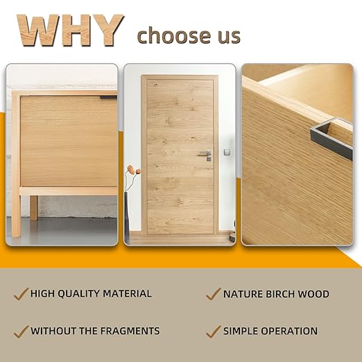 GSCIT Club Birch Edge Banding, 5/8 Inch x 25ft Roll of Veneer - Pre-glued Flexible, Real Wood Tape for Cabinet Repair and Furniture Restoration