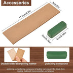 Wood Carving Knife With Leather Strop and Polishing Compound, Wood Whittling Tools for Beginners, Adults and Kids (Details Carving Knife)
