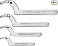 4 pcs Spanner Wrench Set, Adjustable C Pin Spanner Hook Wrench Tool for Machine Tools, Vehicles, Mechanical Equipments,Round Head3mm5mm6mm8mm (4pcs Square Head)