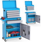 TUFFIOM 5-Drawer Rolling Tool Chest, Tool Storage Cabinet w/Drawers, Lockable Wheels, Detachable Top & Adjustable Shelf, Mechanic Tool Organizer Box for Garage, Workshop, Warehouse & Repair Shop