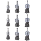 9 Pcs Wire Brush Wheel for Drill, Wire Brush for Drill 1-Inch Crimped End Wire Brushes 1/4" Hex Shank for Paint-Surface and Small Spaces