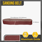 4 x 132 Inch Sanding Belt, 3 Pcs 80 Grit Aluminum Oxide Knife Sharpener Belts Work Sharpening for Belt Sander Knife Carving Tool Metal Working