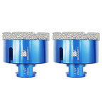 2-1/2 Inch Diamond Core Drill Bit for Porcelain Tile Ceramic Marble Granite Drilling,BRSCHNITT 2pcs Vacuum Brazed Diamond Hole Saw with 5/8-11 Thread (65mm 2pcs)