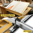 Adhesive Measuring Tapes,Steel Self Tape Measure,1/2" Wide Imperial & Metric Ruler Sticker, Stick On Table Saw and T Track for Woodworking, Drafting (Yellow, Left to Right 78" 2PCS)