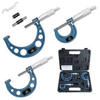 HDLNKAK Outside Micrometer Set, 0-3" Machinist Micrometer, 3 Pcs Machinist Tool Set, 0.0001" Graduation Micrometer Set, Alloy Precision Micrometer, Micrometer Standard Set with Case