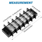 GLOSO TBE Double Row Stainless Terminal Blocks, Marine Grade, 4-14 AWG Cu, 75A/600V - 1 Pack, 6 Poles