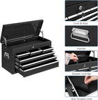 TUFFIOM 8-Drawer Rolling Tool Chest, Tool Storage Cabinet w/Lockable Wheels, Detachable Top, Drawers & Side Hooks, Mechanic Tool Organizer Box for Garage Warehouse Repair Shop