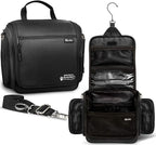 Extra Large Hanging Travel Toiletry Bag for Men and Women - Cosmetic Travel Bag With Shoulder Strap - Waterproof Hygiene Bag with Metal Xxl Swivel Hook and 19 Compartments for Toiletries