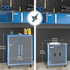 Upgraded Double Door Tool Chest with Locking System,Rolling Tool Chest with 360° Swivel Casters and Foot Pads,Large Tool Cabinet with Movable Partition for Different Needs,Large Assembly Box