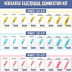 325PCS Marine Grade Heat Shrink Wire Connectors - Sopoby Electrical Connectors Kit of Tinned Red Copper, AWG 22-10 Waterproof Crimp connectors terminals Insulated Ring Fork Spade Butt Splices