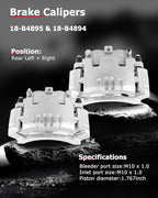 cciyu Front & Rear Brake Calipers Assembly w/Bracket 18-B4891 18-B4890 18-B4895 18-B4894 For Dodge For Ram 1500 2006-2008,For Dodge For Ram 2500 2004-2008,For Dodge For Ram 3500 2003-2008