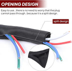 Black Braided Cable Management Sleeves Wire Loom Tubing Cord Protector Self-Wrapping (1/2"-20Feet)
