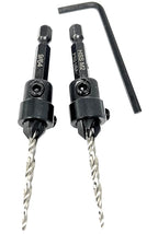 FTG USA Countersink Drill Bit Set 2 Pc #6 (9/64") Wood Countersink Drill Bit, Pro Pack Countersink Set, Tapered Countersink Bit, Stop Collar, Hex Wrench, Woodworking Countersink Drill Bits