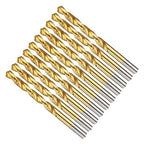Drill Bit, 19/64" Cutting Diameter (7.541mm), 4241 HSS TiN Coated 118° Cutting Angle Versatile Jobber Bits - (Applications: for Drilling Plastic Wood Soft Thin Metal), 10-Pieces
