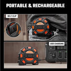 MILESEEY 2-in-1 Laser Measuring Tape, 16Ft Tape Measure & 131Ft Rechargeable Laser Measurement Tool with Backlit Display, Auto-Lock Tape with Magnetic Hook, M/Ft/in/Ft+in, 20 Groups Historical Memory