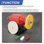 SCOTTCHEN 6inch Buffing Polishing Wheels 1/2" Arbor Hole,Fine (40Ply) / Medium (30Ply) for Bench Grinder,with Buffing Polishing Cutting Compound 3.4 Oz.Kit