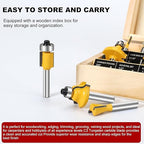 Router Bits Set 1/4 Inch Shank 15 Pieces 1/4 Inch Tungsten Carbide Router Bits Woodwork Tools for Doors,Tables,Shelves,Cabinets,DIY Woodwork