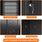 73''H Metal Garage Storage Cabinet with Pegboard, Rolling Tool Cabinets on Wheels,Steel Locker for Garage Office School Home Warehouse Utility Room, Assembly Require,Black
