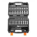 DNA MOTORING TOOLS-00144 72-Piece 1/4" Drive Socket Set with Ratchets, Adapters, Extensions - 4mm -14mm, 5/32 Inch- 9/16 Inch, Cr-V