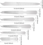 6PCS Metal Nail File for Natural Nails, Stainless Steel Nail Files Double Sided Sword Fingernail Files with Pointed Tip Non Slip Handle Curved Nail File Manicure Tools Finger Nail Filers