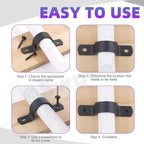 Swpeet 10Pcs 15mm Two Hole U Bracket Clamp with 20Pcs Self-tapping Screws Kit, U-Clamps, Metal Pipe Clamps, Pipe Strap Clamps, Conduit Tension Clips for Fixing Pipe or Cable
