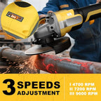 Cordless Angle Grinder Compatible with Dewalt 20V MAX Battery, 9600RPM Brushless Metal Grinder Tool, 4-1/2 Inch, w/4.0Ah Battery, Kickback Brake, 3 Vairable Speed, Slide Switch, Auxiliary Handle
