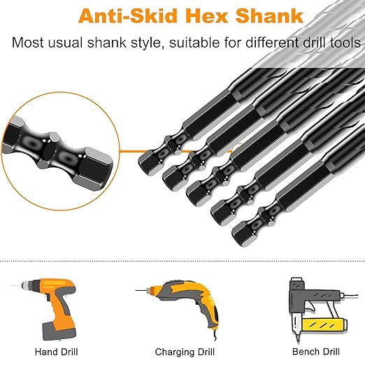 Masonry Drill Bit Set & Concrete Drill Bit Set, Professional Industrial Strength Carbide Drill Bits Tip (10PCS) for Concrete/Glass/Brick/Cement/Tile/Wood/Etc, 5/32"-1/2" by TITGGI