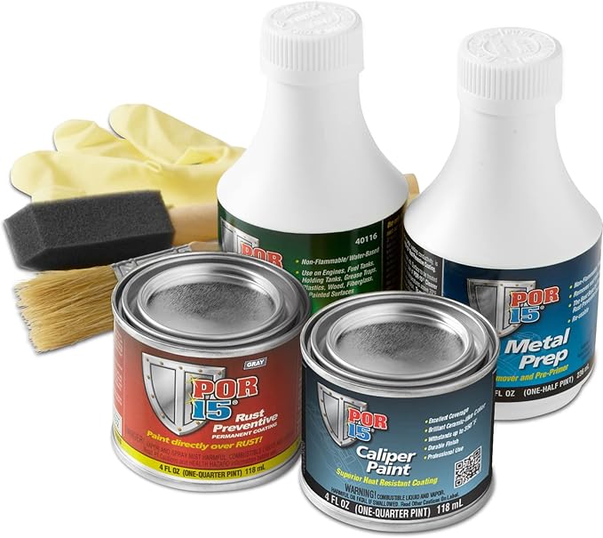 POR-15 Caliper Painting Kit, Clean, Prep and Paint Brake Calipers, Silver