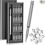 25 in 1 Small Precision Screwdriver Set with Magnetic Tools for Laptop, Xbox, MacBook, iPhone, Watch and Glasses plus 18 in 1 Snowflake Multi Tool for Men, DIY and Repair Enthusiasts